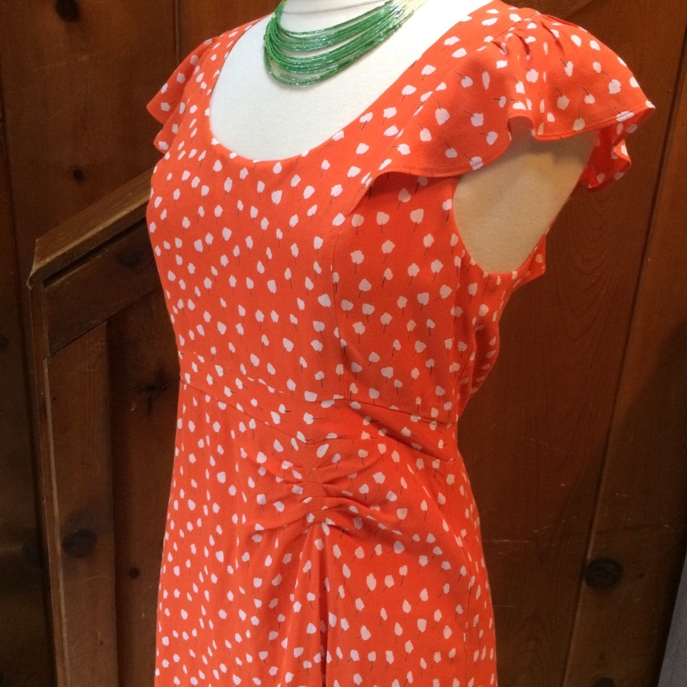 Anthropologie Maeve Orange Print Dress - Picture 3 of 8
